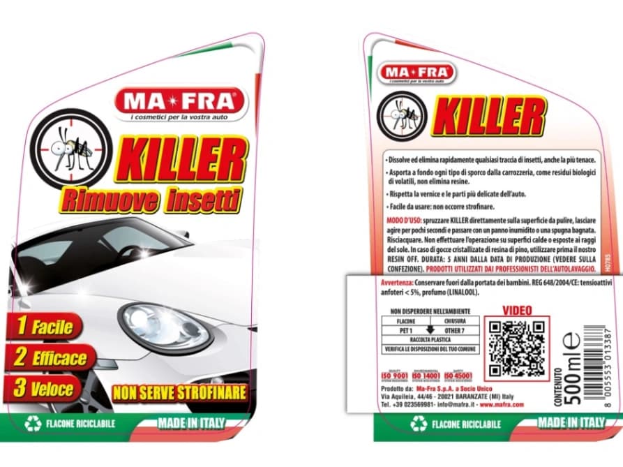Killer MAFRA 500 ml Rimuove insetti e moscerini dalla carrozzeria dell'auto  1