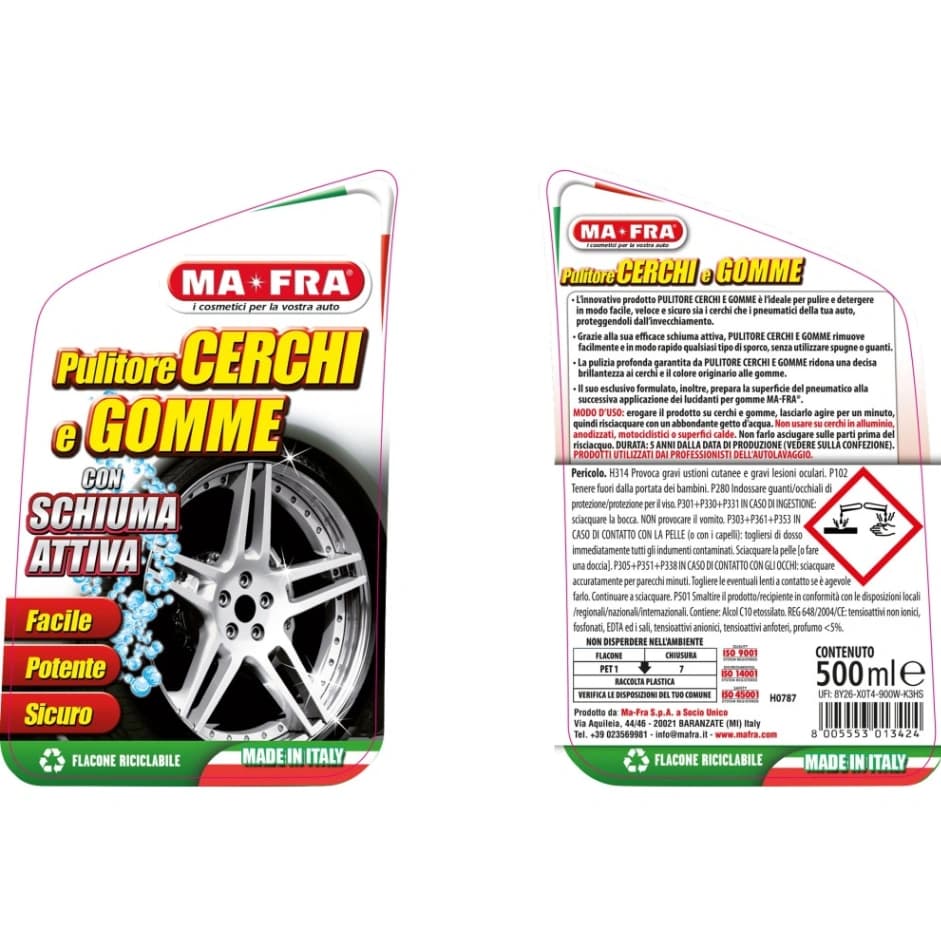 Pulitore cerchi e gomme mafra liquido ml 500 1