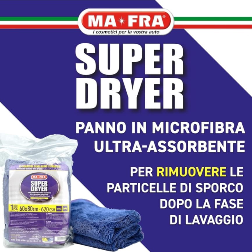 Super dryer panno in microfibra per asciugatura auto  anti alone MA-FRA cm 60 x 80 1