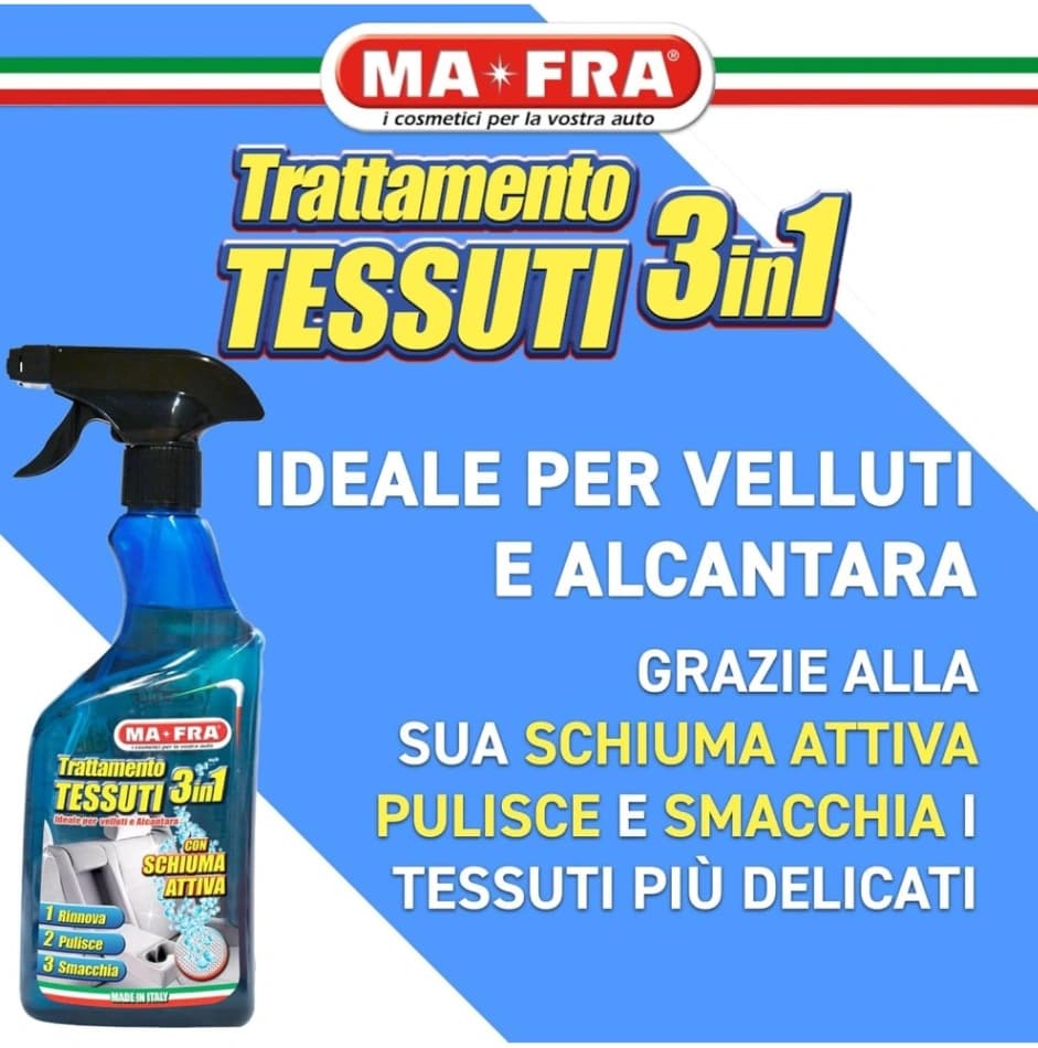 Trattamento Tessuti per pulizia interni auto in tessuto MAFRA ml 500 spry 1